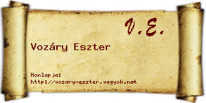 Vozáry Eszter névjegykártya